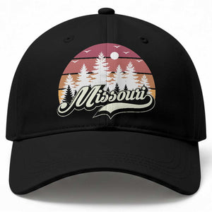 Missouri Travel Gift Baseball Cap Vintage Forest River Landscape TS12 Print Your Wear