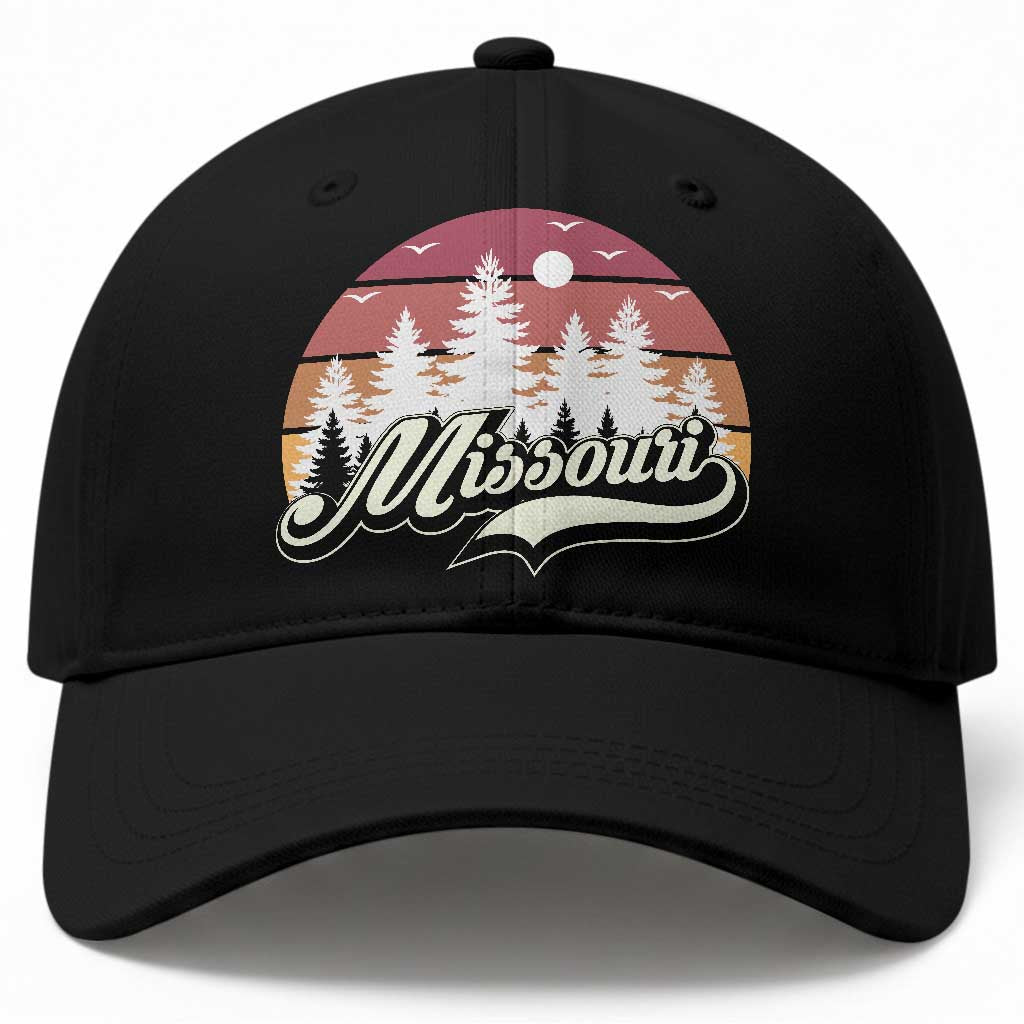 Missouri Travel Gift Baseball Cap Vintage Forest River Landscape TS12 Print Your Wear