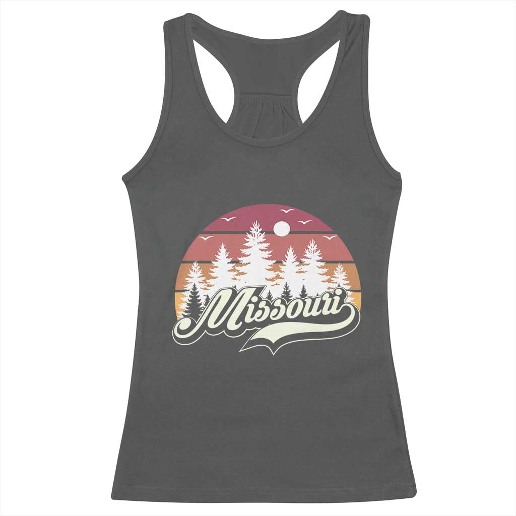 Missouri Travel Gift Racerback Tank Top Vintage Forest River Landscape TS12 Dark Heather Print Your Wear