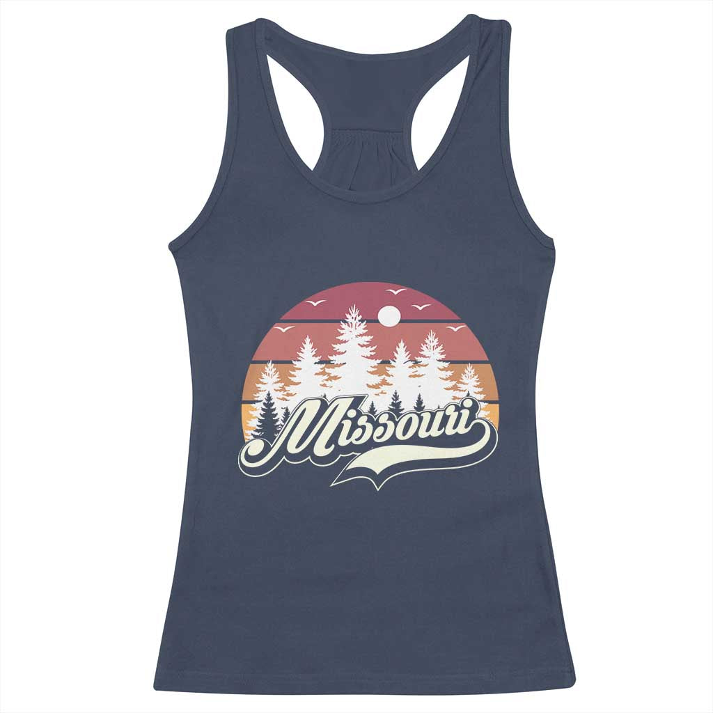 Missouri Travel Gift Racerback Tank Top Vintage Forest River Landscape TS12 Navy Print Your Wear