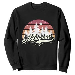 Missouri Travel Gift Sweatshirt Vintage Forest River Landscape TS12 Black Print Your Wear