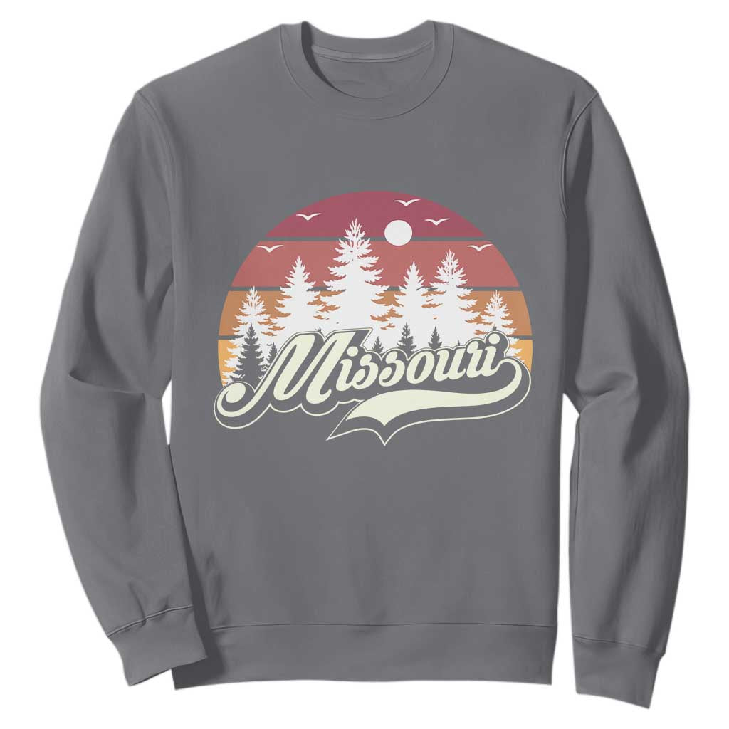Missouri Travel Gift Sweatshirt Vintage Forest River Landscape TS12 Charcoal Print Your Wear