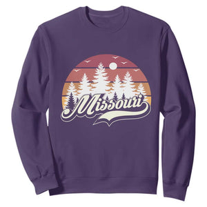 Missouri Travel Gift Sweatshirt Vintage Forest River Landscape TS12 Purple Print Your Wear