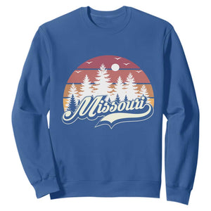 Missouri Travel Gift Sweatshirt Vintage Forest River Landscape TS12 Royal Blue Print Your Wear