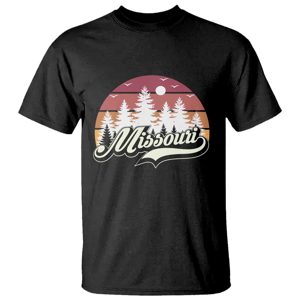 Missouri Travel Gift T Shirt Vintage Forest River Landscape TS12 Black Print Your Wear