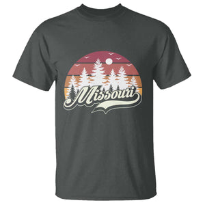 Missouri Travel Gift T Shirt Vintage Forest River Landscape TS12 Dark Heather Print Your Wear