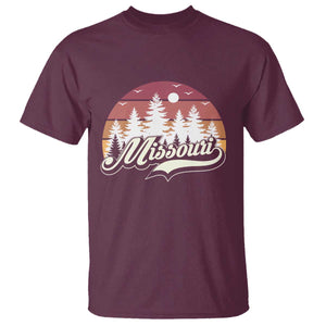 Missouri Travel Gift T Shirt Vintage Forest River Landscape TS12 Maroon Print Your Wear