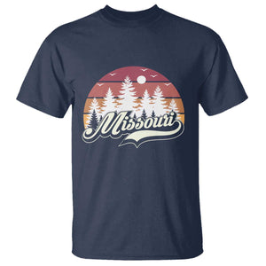 Missouri Travel Gift T Shirt Vintage Forest River Landscape TS12 Navy Print Your Wear