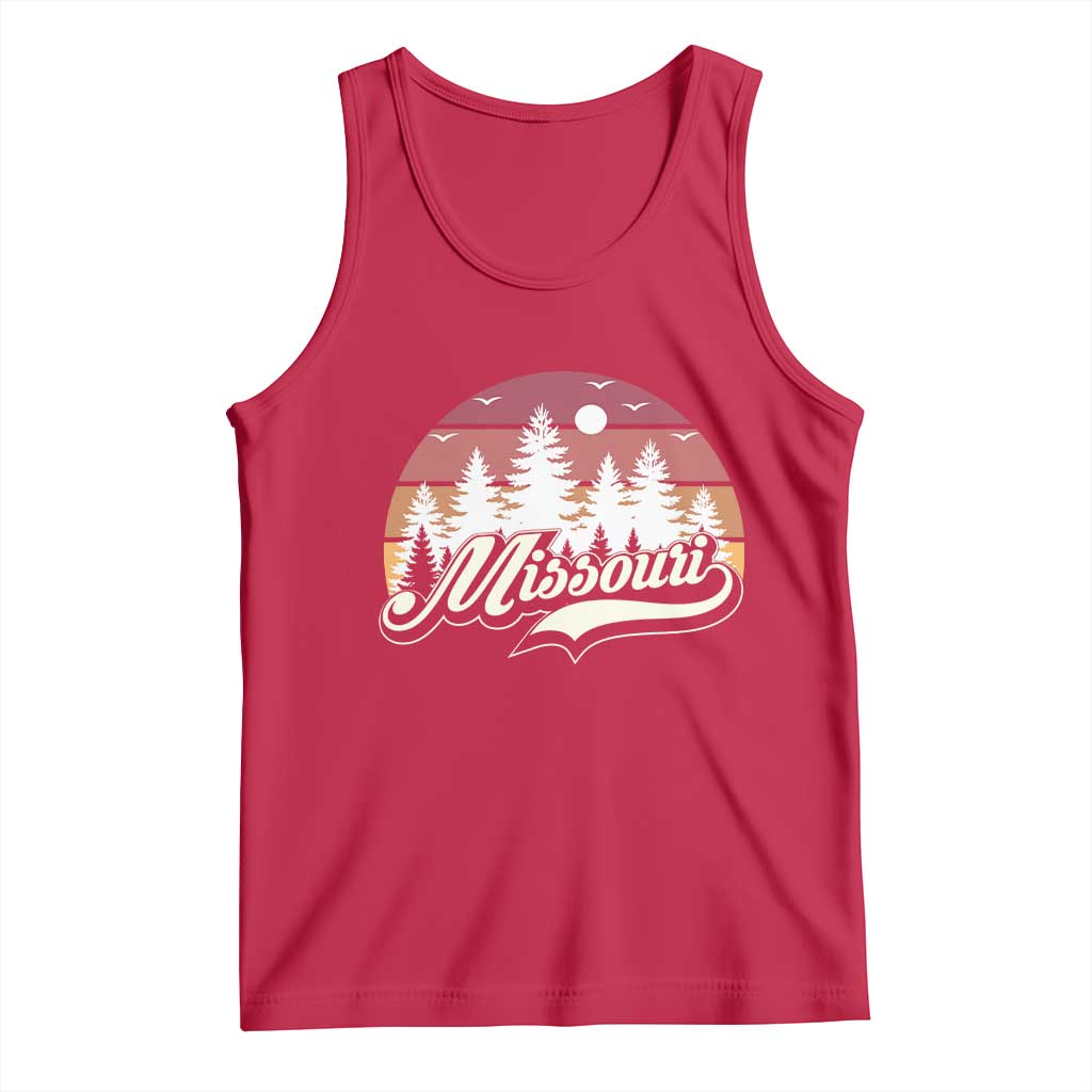 Missouri Travel Gift Tank Top Vintage Forest River Landscape TS12 Red Print Your Wear