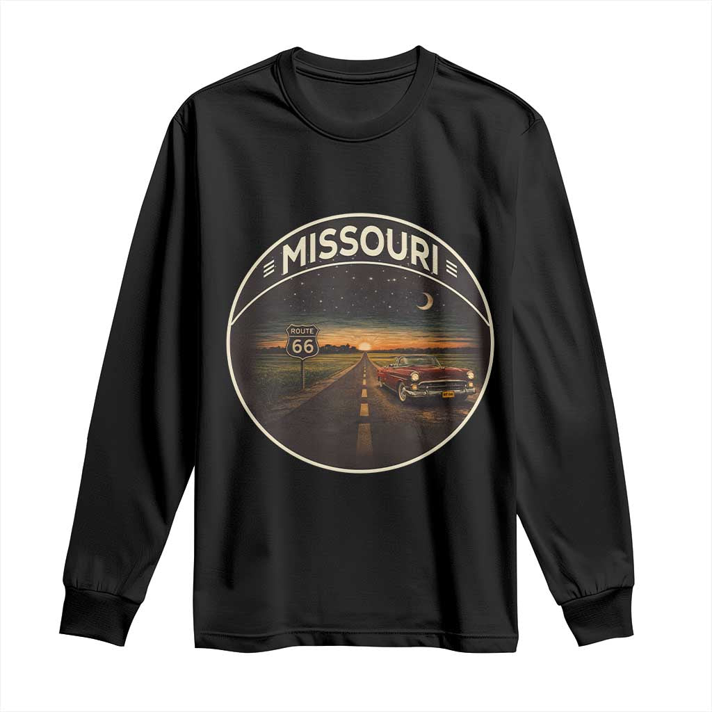 Missouri State Route Highway 66 Long Sleeve Shirt Mother Road Travel Gift TS12 Black Print Your Wear