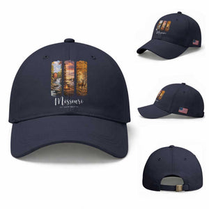 Missouri The Show Me State Baseball Cap Midwest Pride TS12 Baseball Cap Universal Fit Navy Print Your Wear