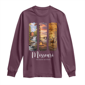 Missouri The Show Me State Long Sleeve Shirt Midwest Pride TS12 Maroon Print Your Wear