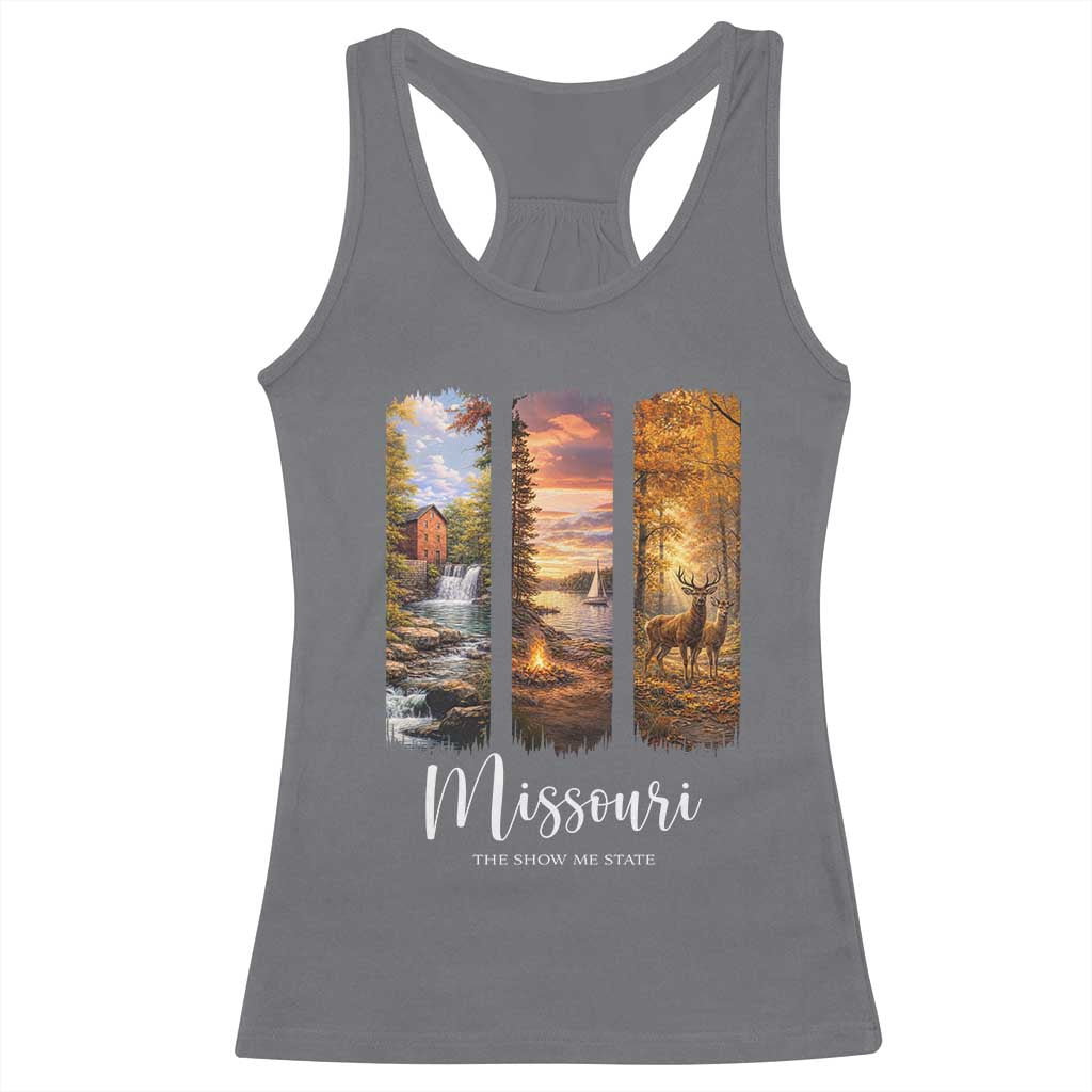 Missouri The Show Me State Racerback Tank Top Midwest Pride TS12 Charcoal Print Your Wear