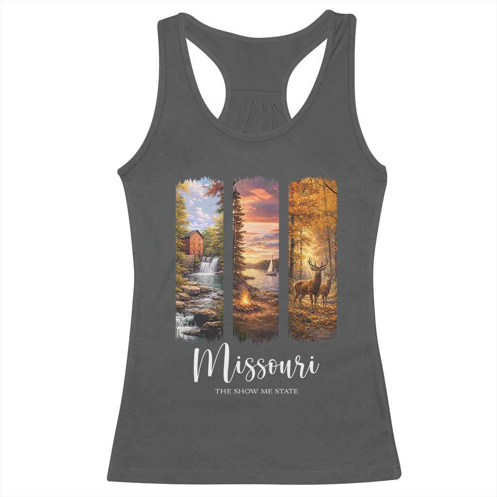 Missouri The Show Me State Racerback Tank Top Midwest Pride TS12 Dark Heather Print Your Wear