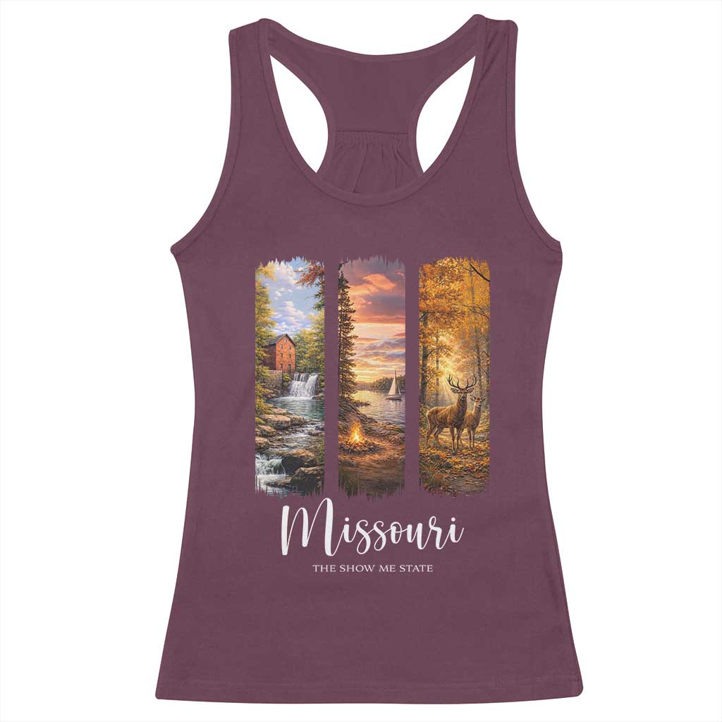 Missouri The Show Me State Racerback Tank Top Midwest Pride TS12 Maroon Print Your Wear