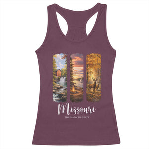 Missouri The Show Me State Racerback Tank Top Midwest Pride TS12 Maroon Print Your Wear