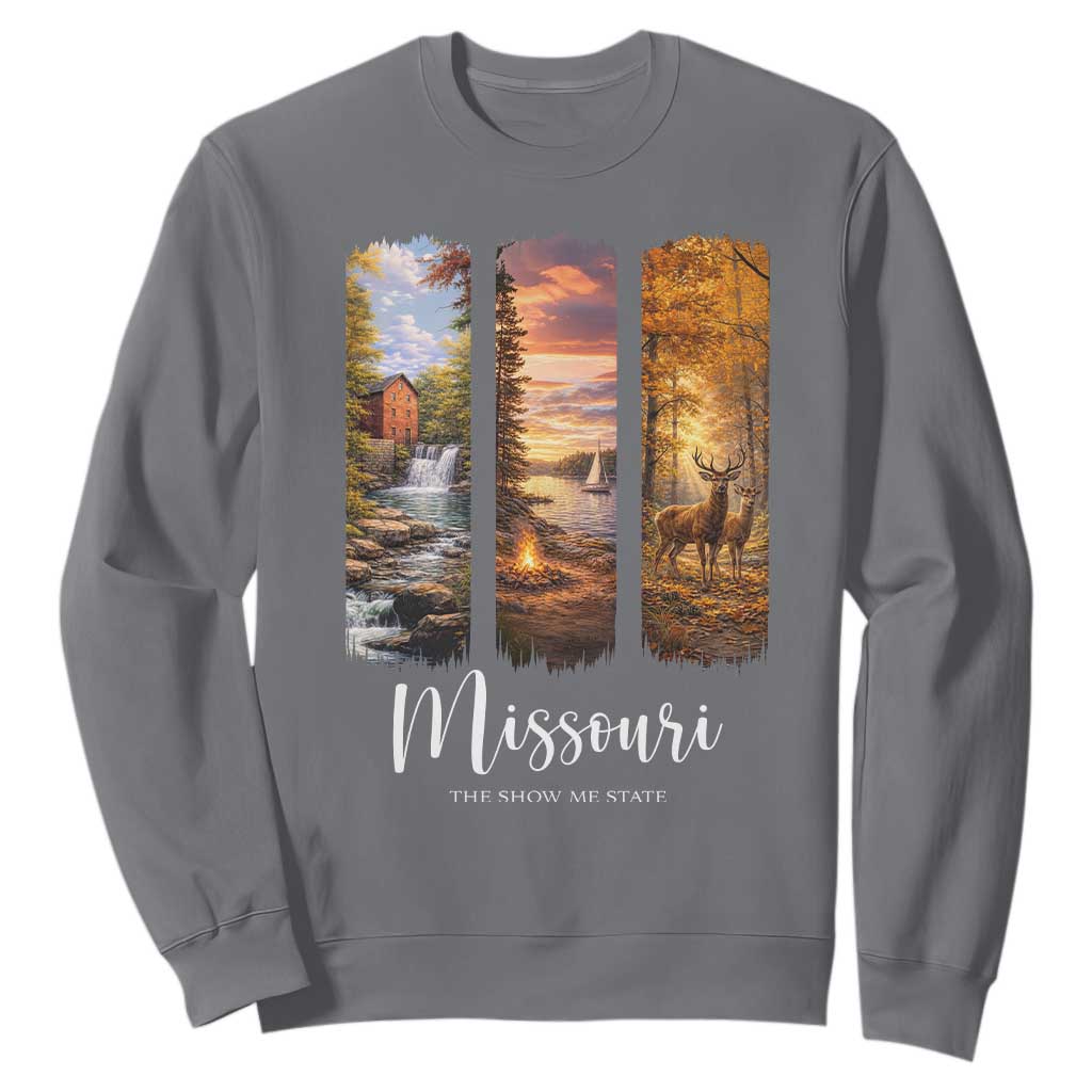 Missouri The Show Me State Sweatshirt Midwest Pride TS12 Charcoal Print Your Wear