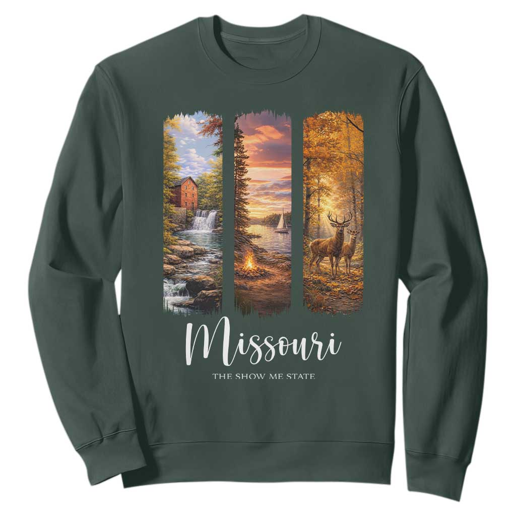 Missouri The Show Me State Sweatshirt Midwest Pride TS12 Dark Forest Green Print Your Wear