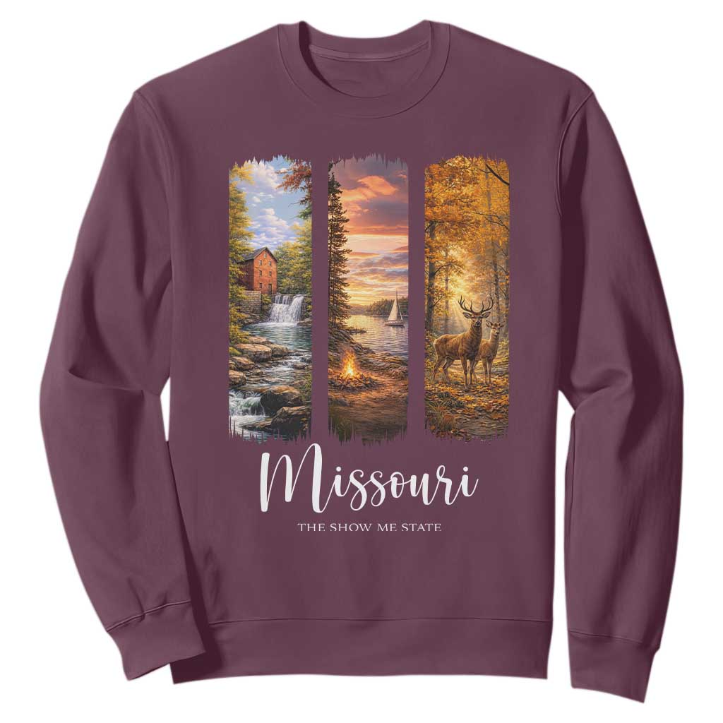 Missouri The Show Me State Sweatshirt Midwest Pride TS12 Maroon Print Your Wear