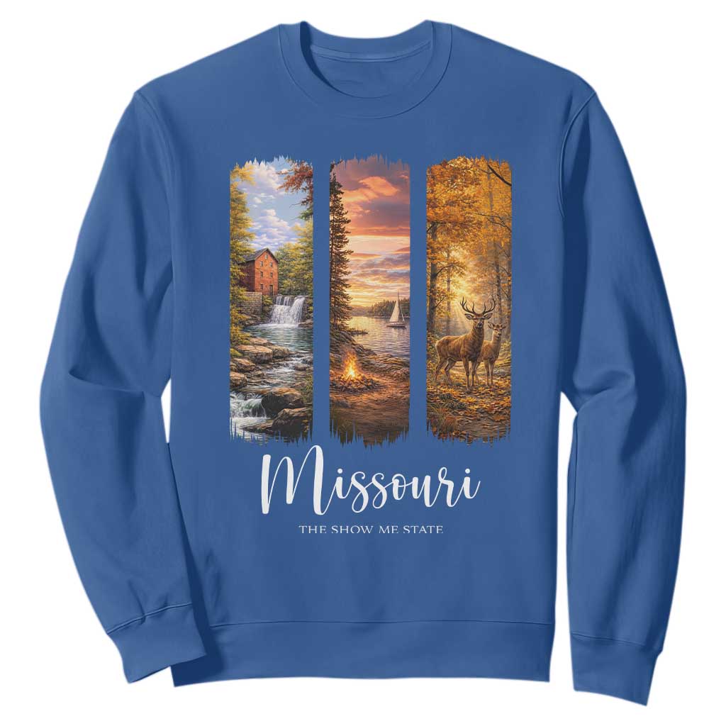 Missouri The Show Me State Sweatshirt Midwest Pride TS12 Royal Blue Print Your Wear