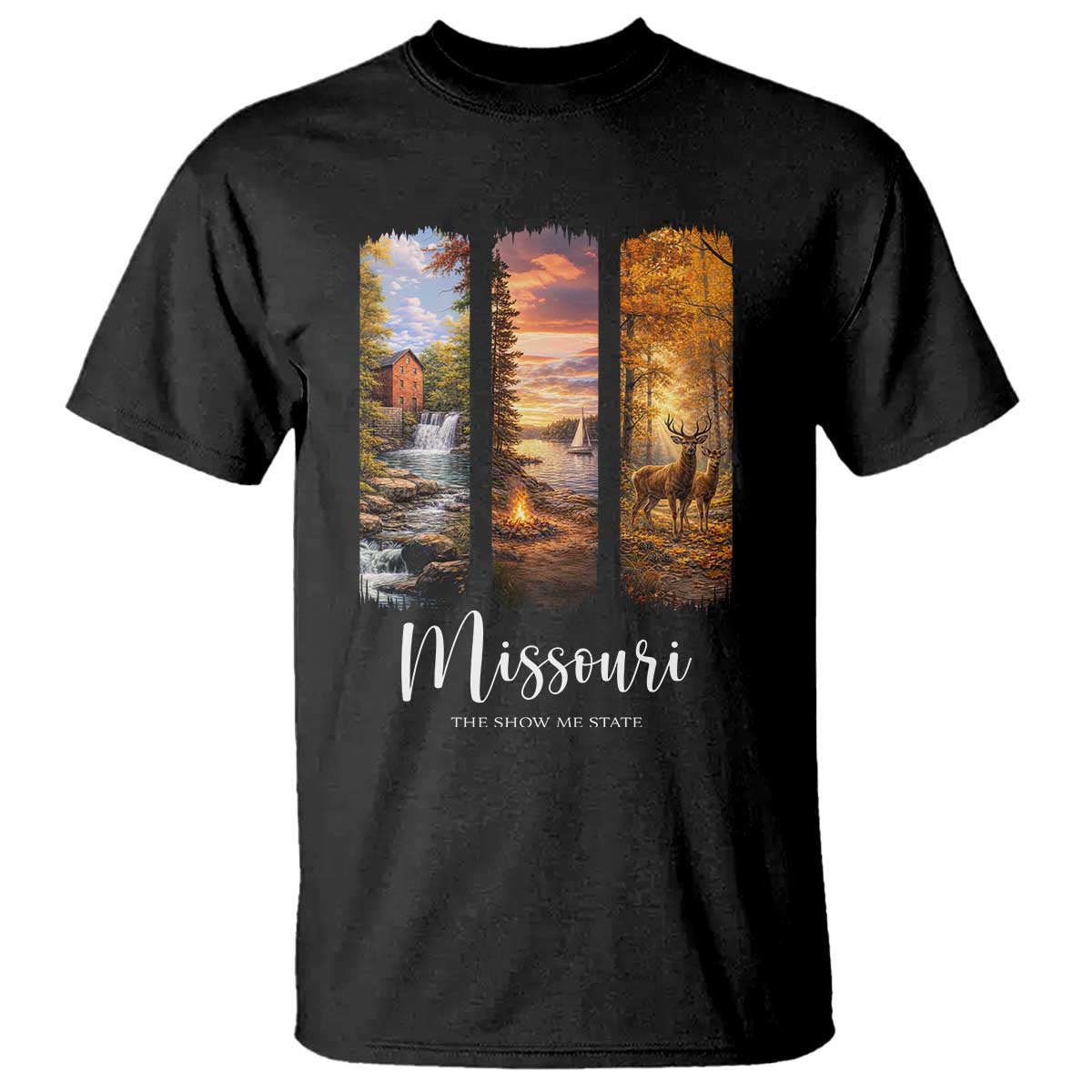 Missouri The Show Me State T Shirt Midwest Pride TS12 Black Print Your Wear