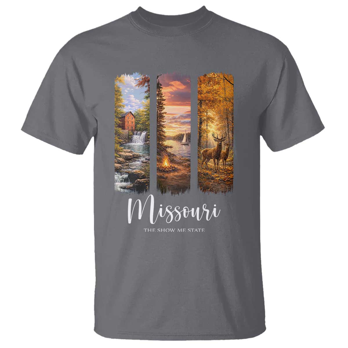 Missouri The Show Me State T Shirt Midwest Pride TS12 Charcoal Print Your Wear