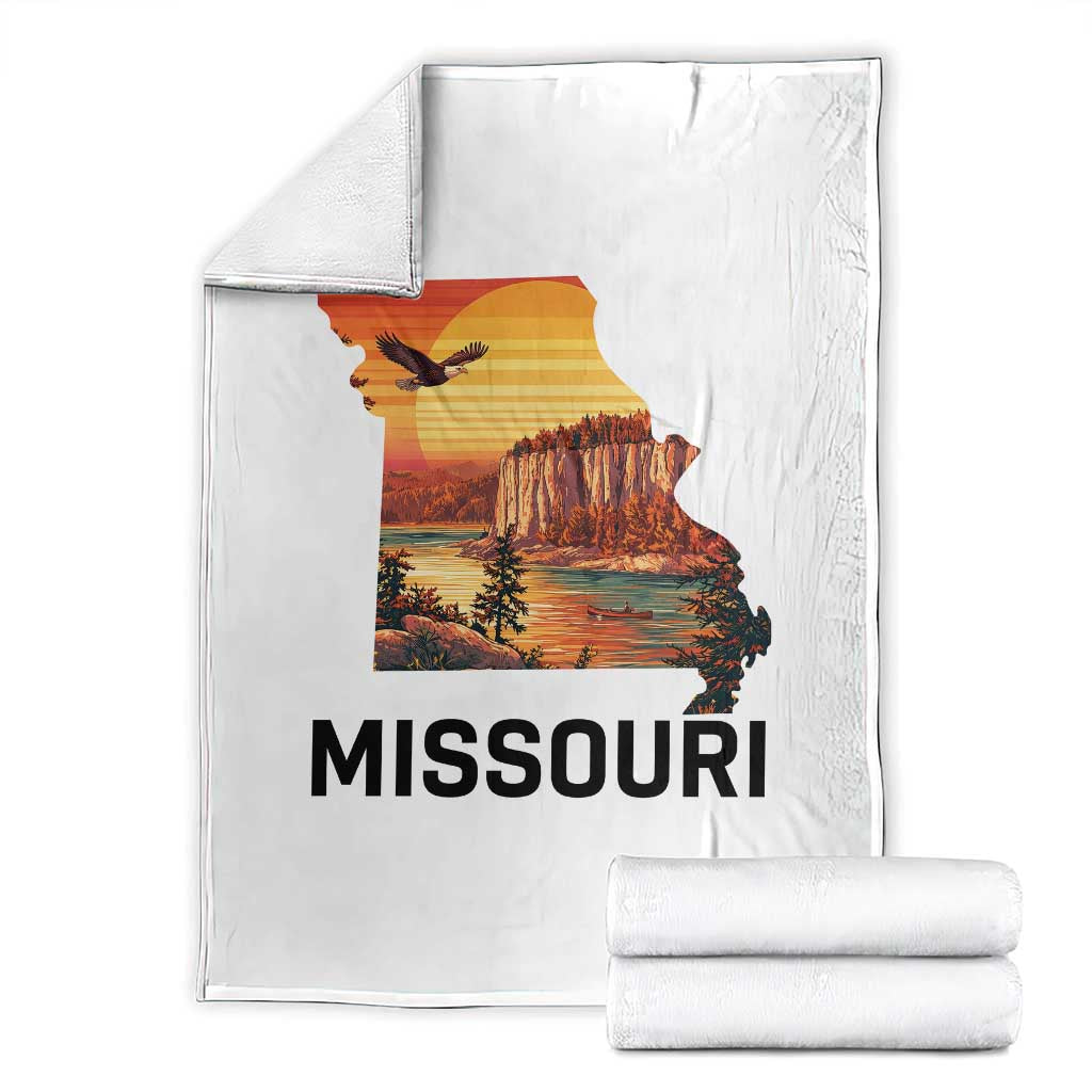Missouri State Map Nature Travel Throw Blanket The Show Me State Pride TS12 White Print Your Wear