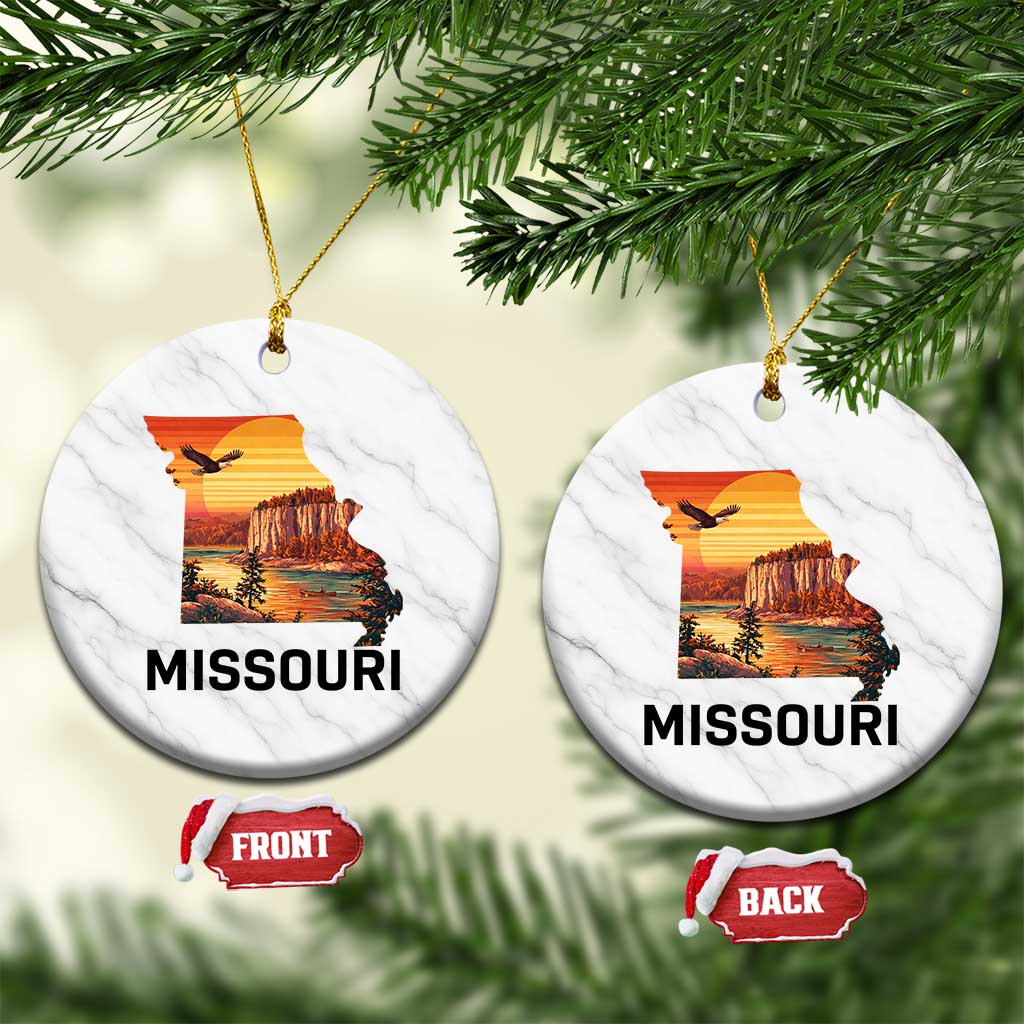 Missouri State Map Nature Travel Ceramic Ornament The Show Me State Pride TS12 1pc White Marble Print Your Wear