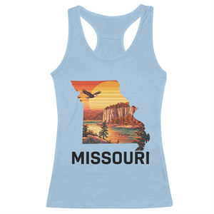 Missouri State Map Nature Travel Racerback Tank Top The Show Me State Pride TS12 Light Blue Print Your Wear