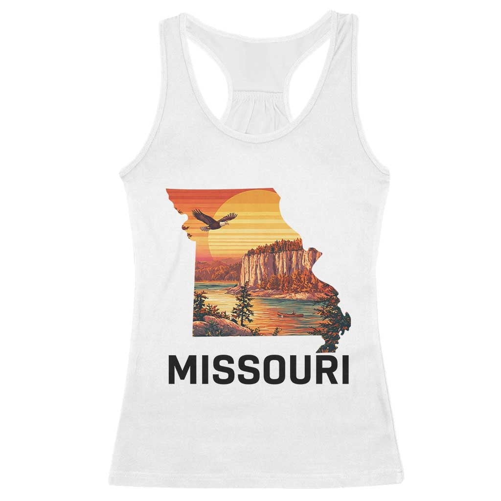 Missouri State Map Nature Travel Racerback Tank Top The Show Me State Pride TS12 White Print Your Wear