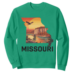 Missouri State Map Nature Travel Sweatshirt The Show Me State Pride TS12 Irish Green Print Your Wear