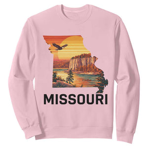 Missouri State Map Nature Travel Sweatshirt The Show Me State Pride TS12 Light Pink Print Your Wear