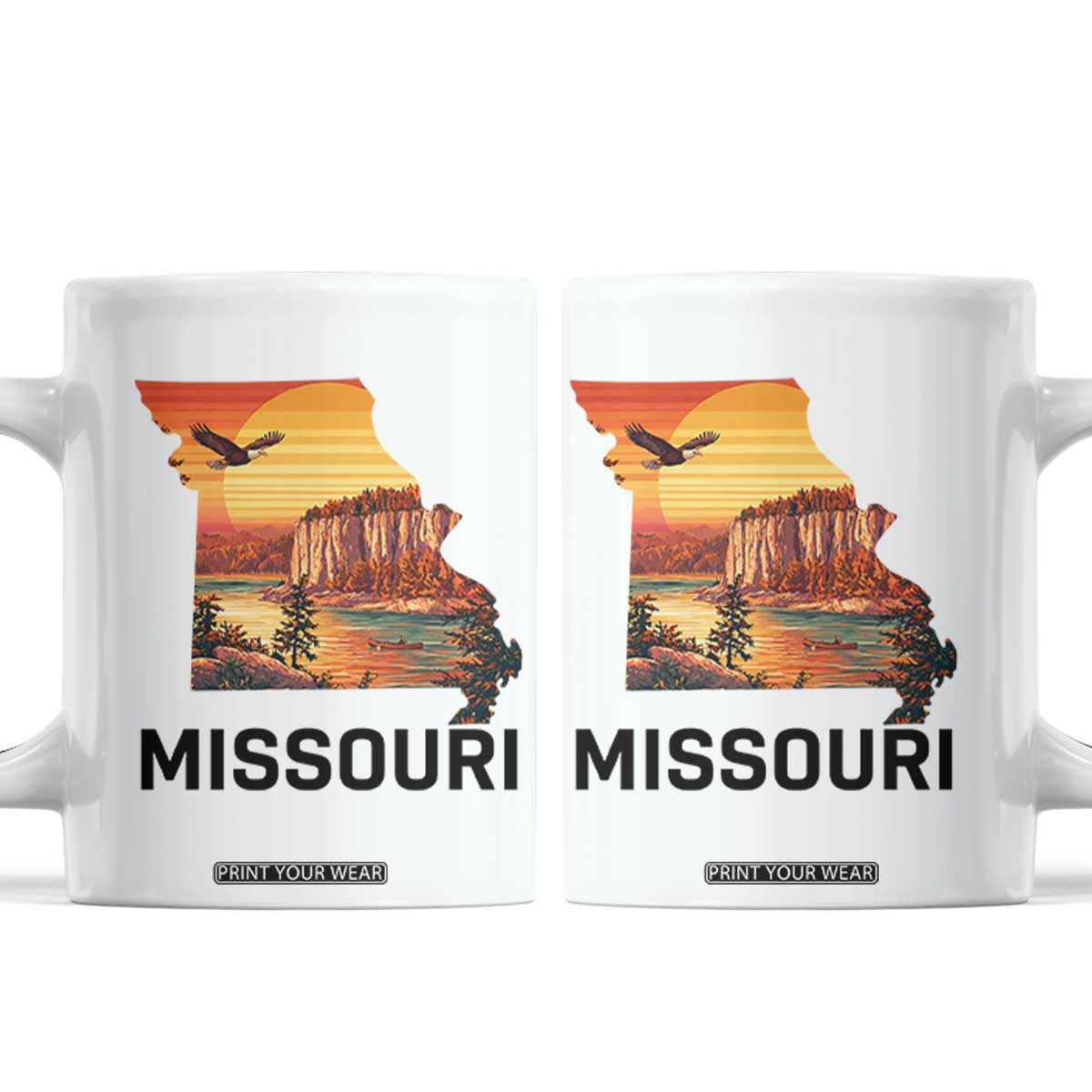 Missouri State Map Nature Travel Coffee Mug The Show Me State Pride TS12 White Print Your Wear