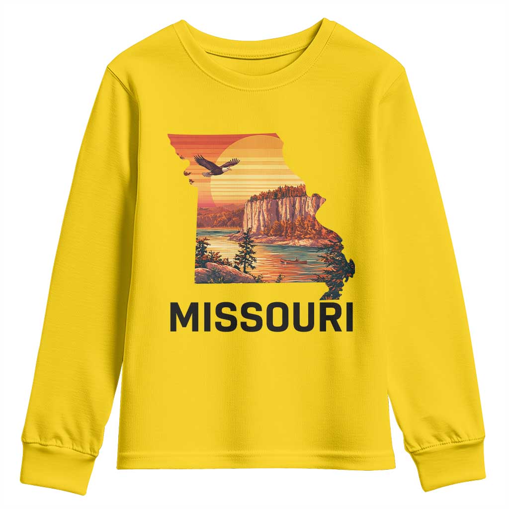 Missouri State Map Nature Travel Youth Sweatshirt The Show Me State Pride TS12 Daisy Print Your Wear
