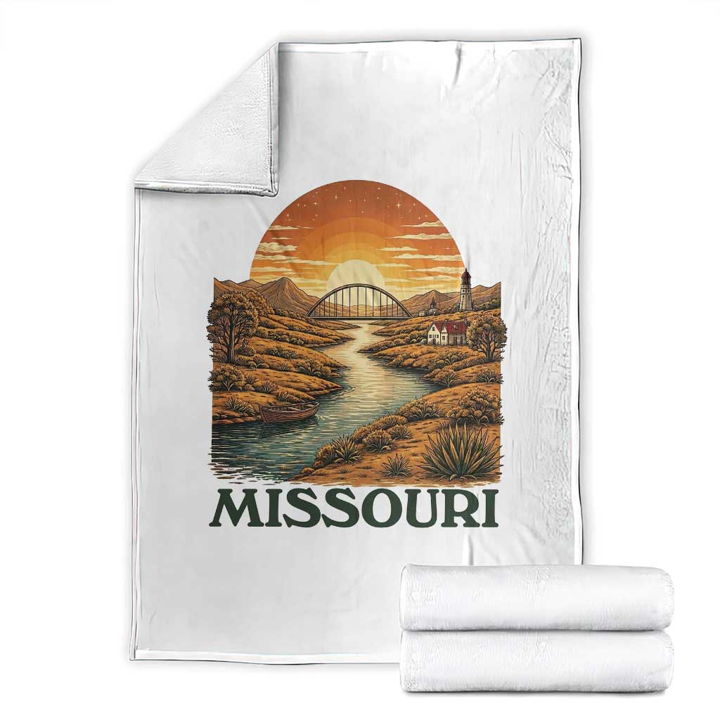 Missouri Outdoors Adventure Throw Blanket The Show Me State Souvenir TS12 White Print Your Wear