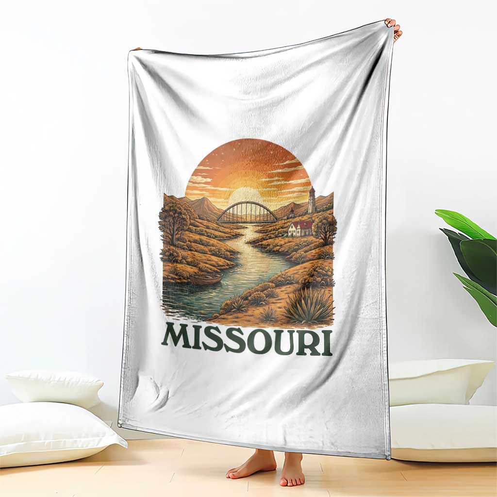 Missouri Outdoors Adventure Throw Blanket The Show Me State Souvenir TS12 Print Your Wear