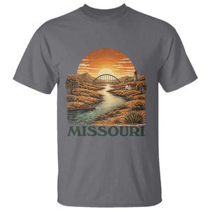 Missouri Outdoors Adventure T Shirt The Show Me State Souvenir TS12 Charcoal Print Your Wear