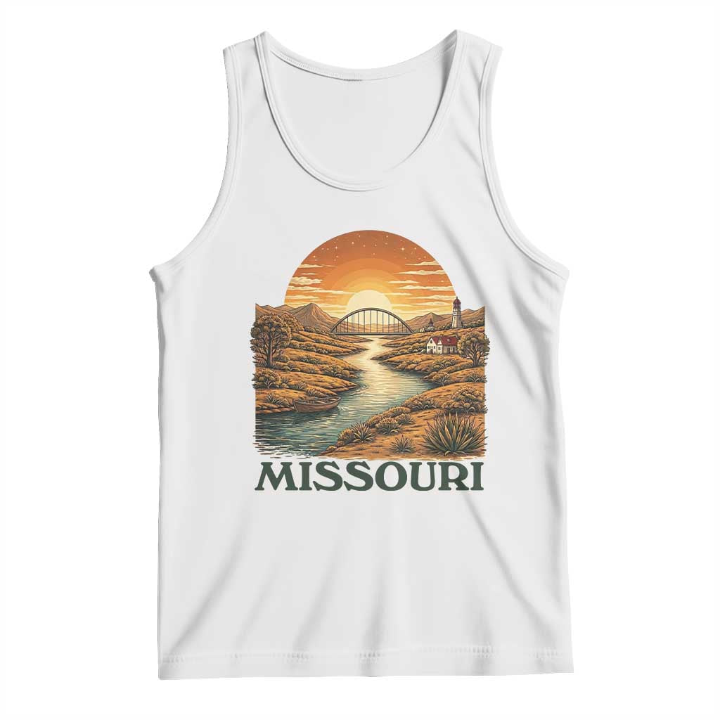 Missouri Outdoors Adventure Tank Top The Show Me State Souvenir TS12 White Print Your Wear
