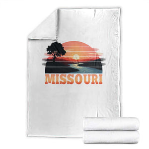 Vintage Missouri Outdoors Throw Blanket Midwest Nature Landscape TS12 White Print Your Wear