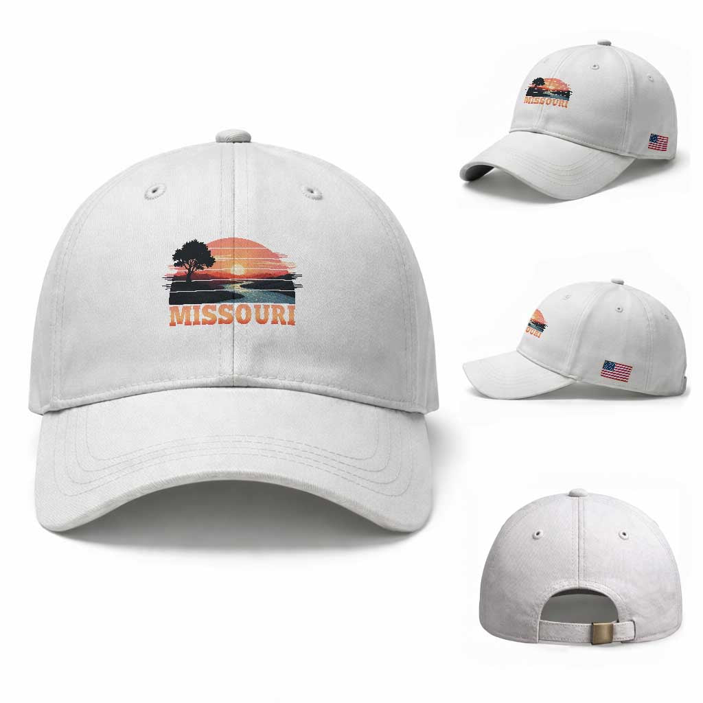 Vintage Missouri Outdoors Baseball Cap Midwest Nature Landscape TS12 Baseball Cap Universal Fit White Print Your Wear