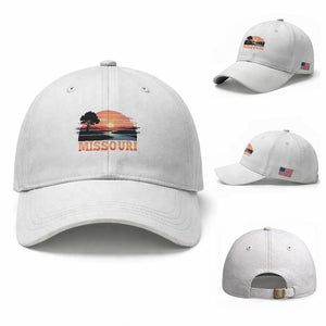 Vintage Missouri Outdoors Baseball Cap Midwest Nature Landscape TS12 Baseball Cap Universal Fit White Print Your Wear