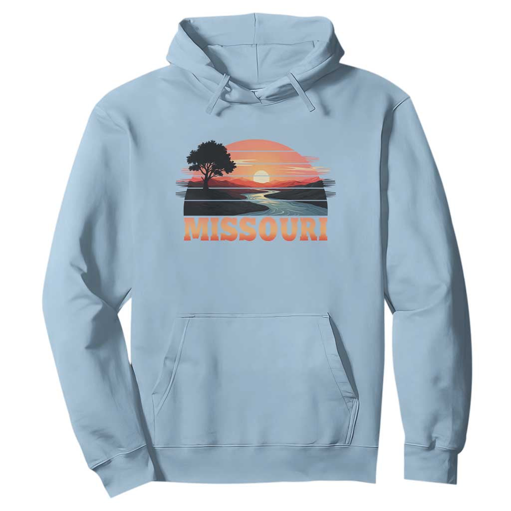Vintage Missouri Outdoors Hoodie Midwest Nature Landscape TS12 Light Blue Print Your Wear