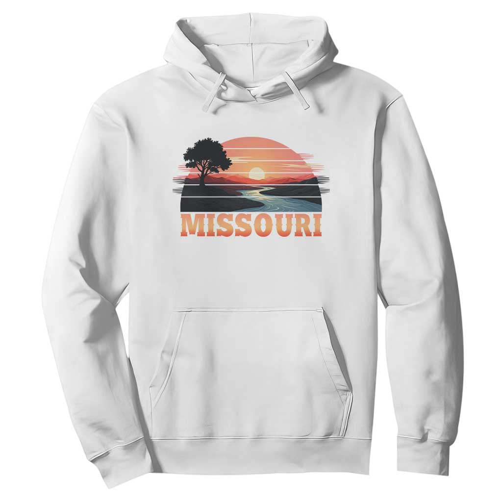 Vintage Missouri Outdoors Hoodie Midwest Nature Landscape TS12 White Print Your Wear