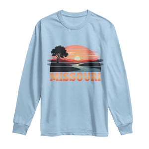 Vintage Missouri Outdoors Long Sleeve Shirt Midwest Nature Landscape TS12 Light Blue Print Your Wear