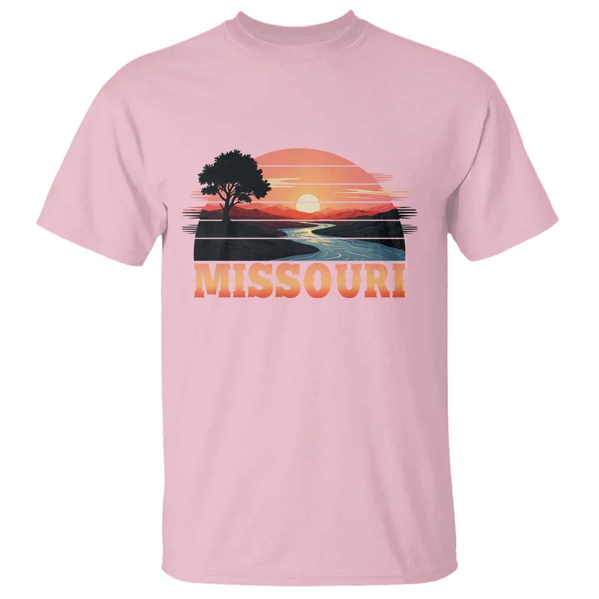 Vintage Missouri Outdoors T Shirt Midwest Nature Landscape TS12 Light Pink Print Your Wear