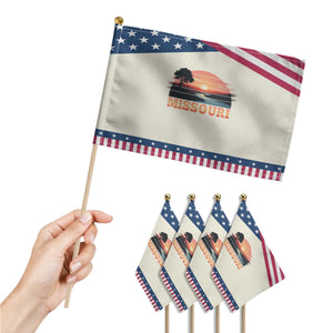 Vintage Missouri Outdoors Patriotic Handheld Flag Midwest Nature Landscape TS12 Print Your Wear