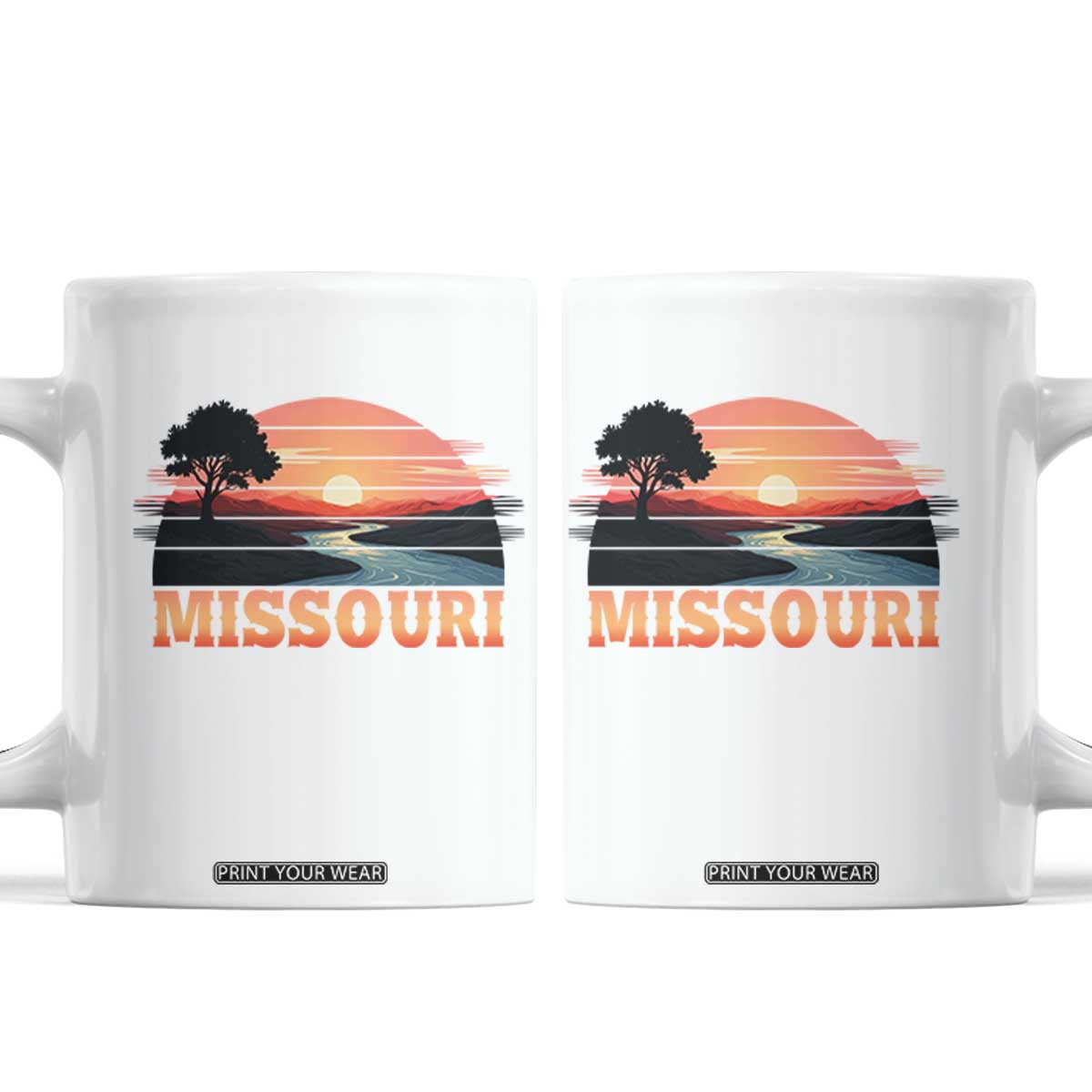 Vintage Missouri Outdoors Coffee Mug Midwest Nature Landscape TS12 White Print Your Wear
