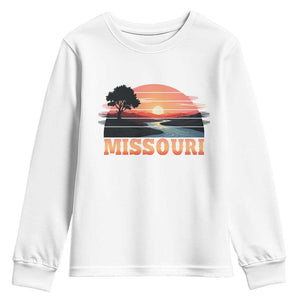 Vintage Missouri Outdoors Youth Sweatshirt Midwest Nature Landscape TS12 White Print Your Wear