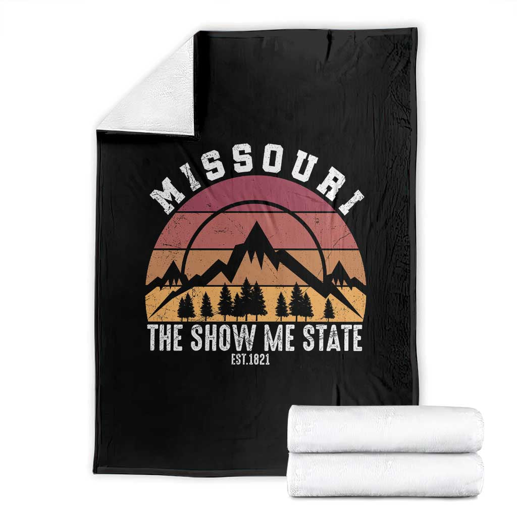 Vintage Missouri Travel Throw Blanket The Show Me State Pride TS12 Black Print Your Wear