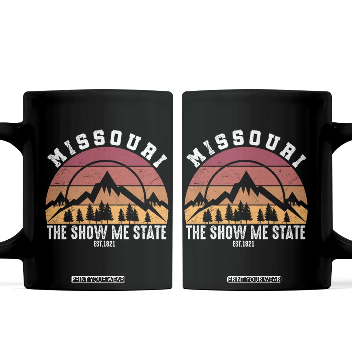 Vintage Missouri Travel Coffee Mug The Show Me State Pride TS12 Black Print Your Wear